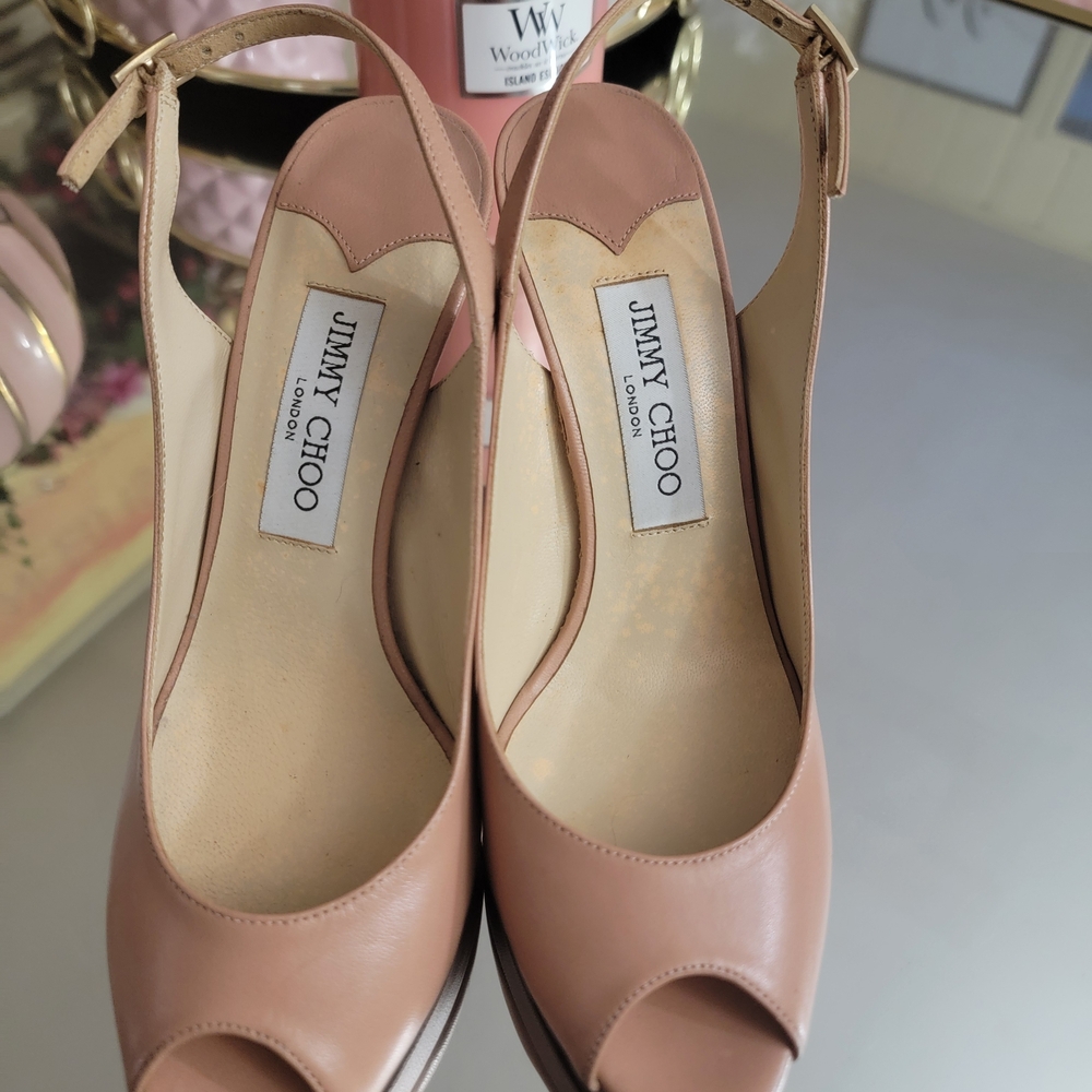 Jimmy Choo Women's Pink Peep-Toe Heels